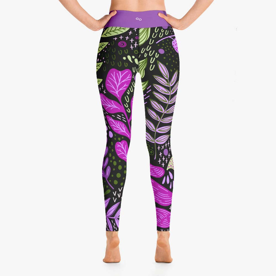 Leggings + Sports Bras "Fairy Forest" Purple/Lime